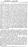 LE TEMPS 3 JUIN 1891 (affaire Quiquerez-de Segonzac. 1891-1893)