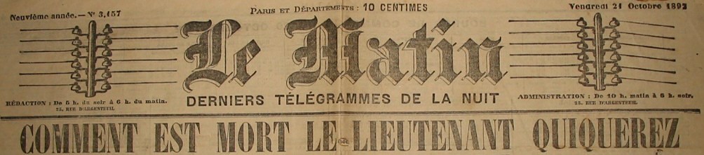 Le matin 21 Octobre 1892 affaire-quiquerez-1891.com