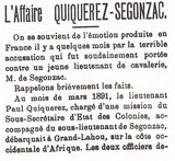 L'INDEPENDANT DE FONTAINEBLEAU Samedi 8 Juillet 1893  (affaire Quiquerez-de Segonzac. 1891-1893)